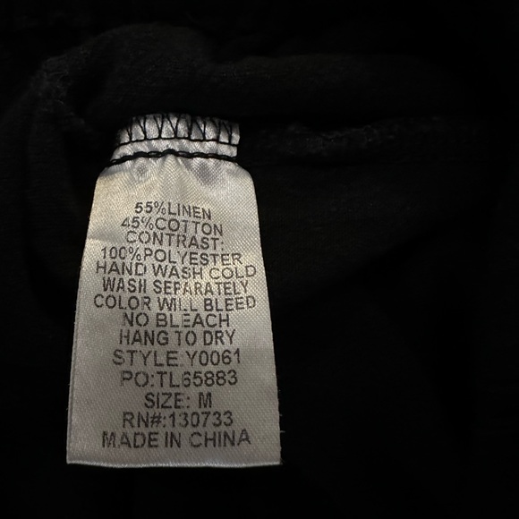 Umgee Black pants with Lace Trim. Size medium - Picture 4 of 4